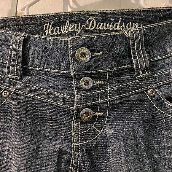 Harley-Davidson y2k(2011) cropped jeans size 4 EUC - Picture 4 of 9